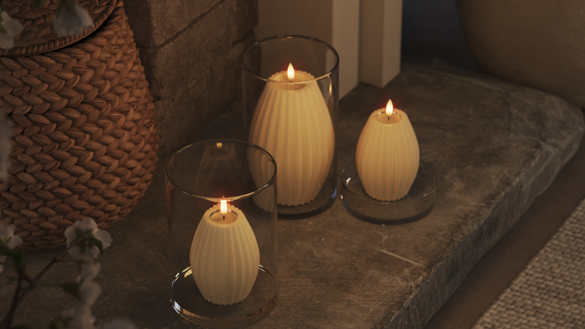 LED Ribbelkaarsen Met levensecht LED vlam