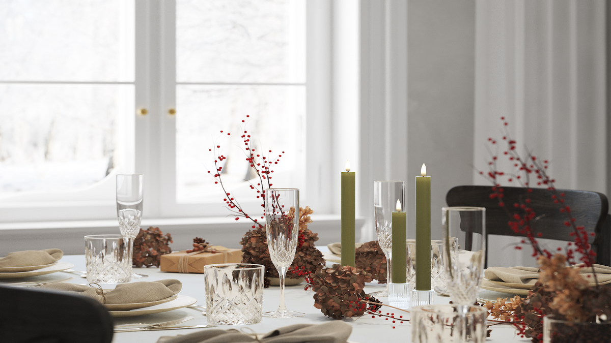 LED Dinerkaars Met levensecht LED vlam