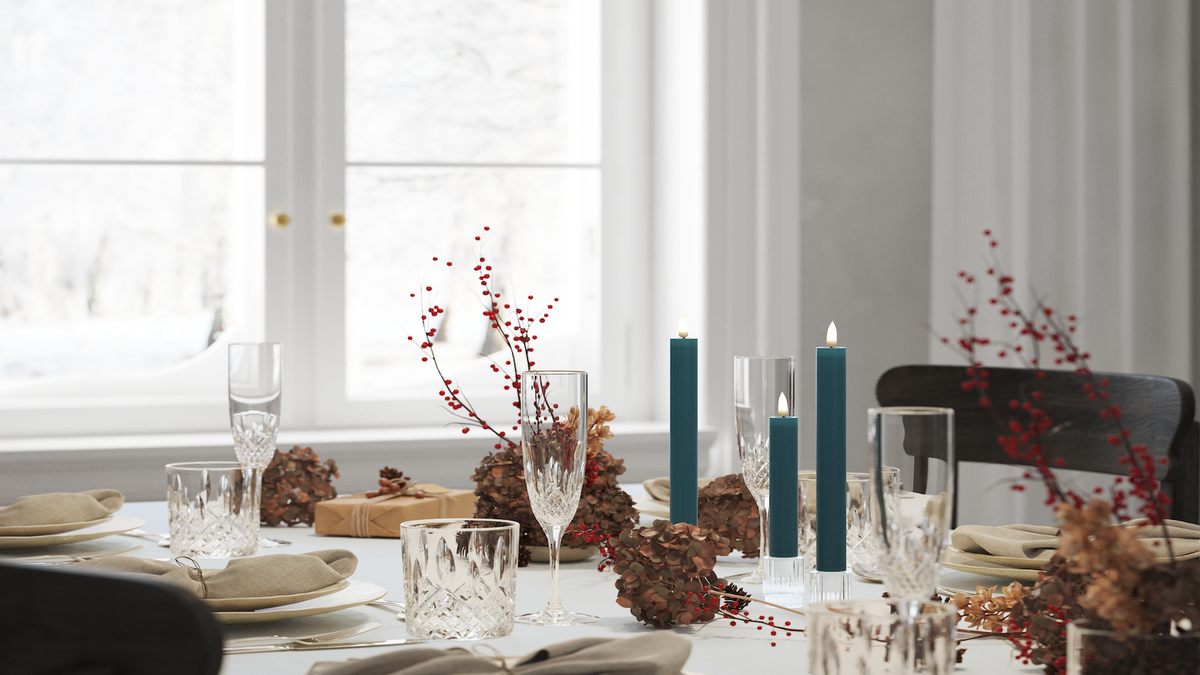 LED Dinerkaars Met levensecht LED vlam
