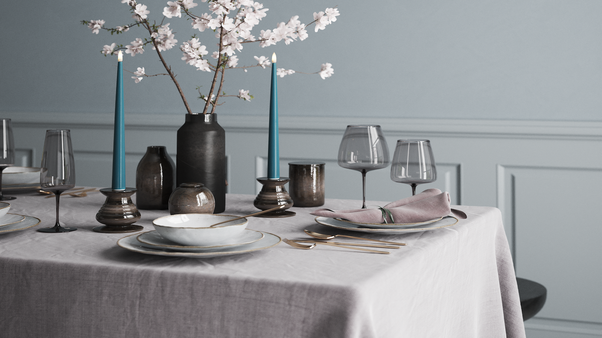 LED Glanzende dinerkaars Met levensecht LED vlam
