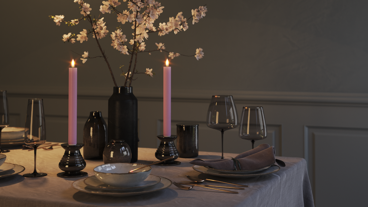 LED Dinerkaars Met levensecht LED vlam