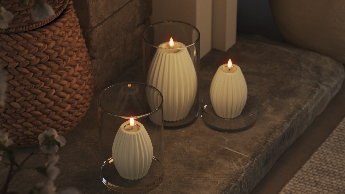 LED Ribbelkaarsen Met levensecht LED vlam