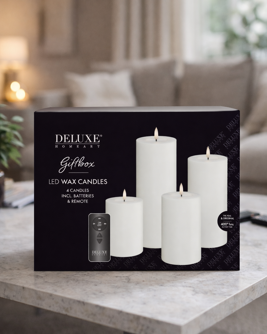 Blockljus presentförpackning med fjärrkontroll