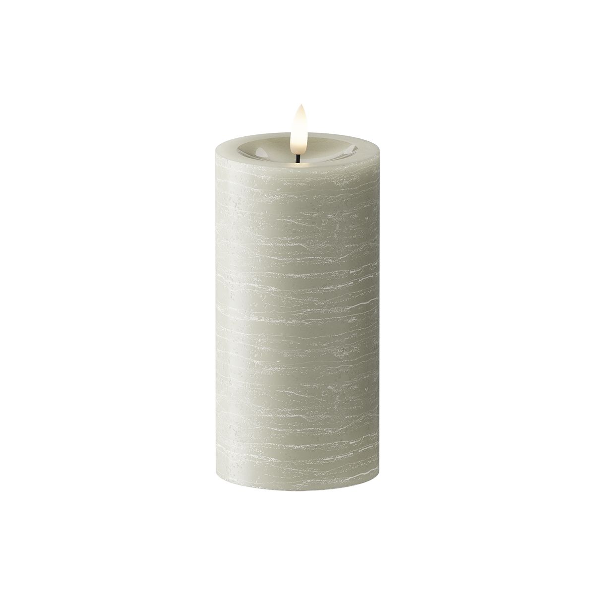 LED Blockljus Ø 7,5 x 15 cm Salviagrön