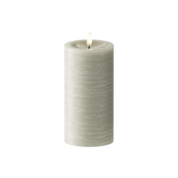 LED Blockljus Ø 7,5 x 15 cm Salviagrön