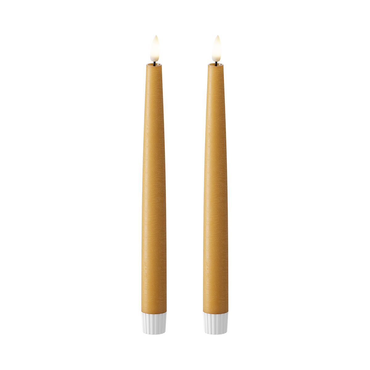 LED Kronelys 2 stk, Ø 2,2 x 25 cm Curry