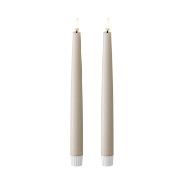LEDs Vela fina 2 peças, Ø 2,2 x 25 cm Areia