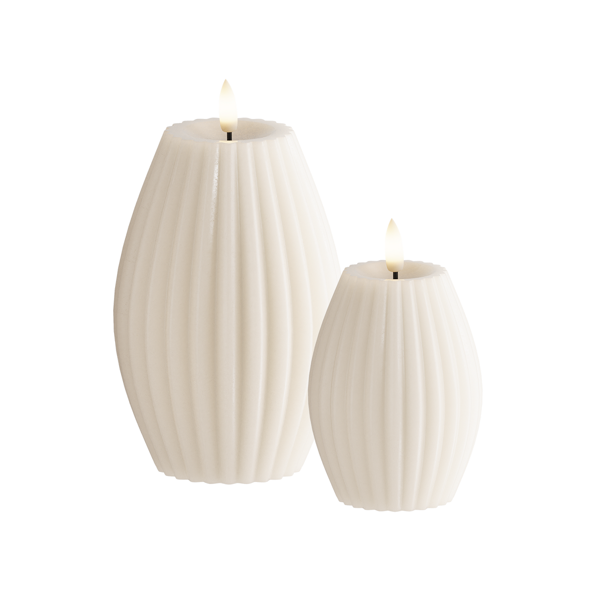 Φωτισμός αυλακιού LED 2 τμχ, Ø 7,5 x 10 + Ø 10 x 15 cm Ivory