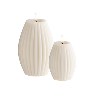 Φωτισμός αυλακιού LED 2 τμχ, Ø 7,5 x 10 + Ø 10 x 15 cm Ivory