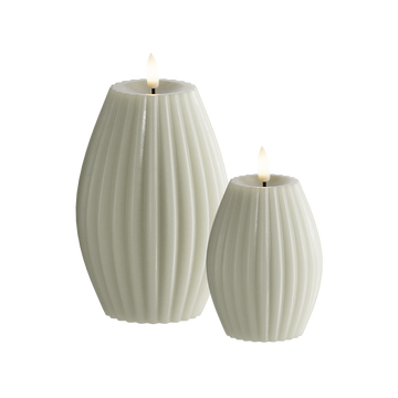 LED Rilleljus 2 st, Ø 7,5 x 10 + Ø 10 x 15 cm Salviagrön