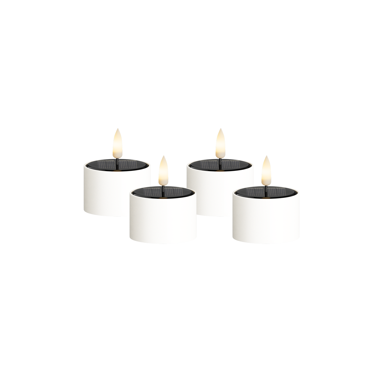 Zonnecel LED Waxinelichtjes 4 stuks, Ø 5,3 x 3,5 cm Wit