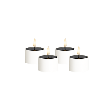 Zonnecel LED Waxinelichtjes 4 stuks, Ø 5,3 x 3,5 cm Wit