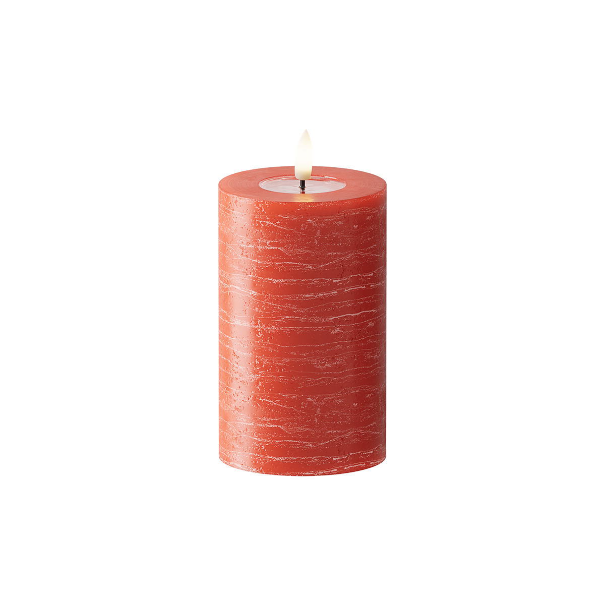 LED Stompkaarsen Wetlook Ø 7,5 x 12,5 cm Rood