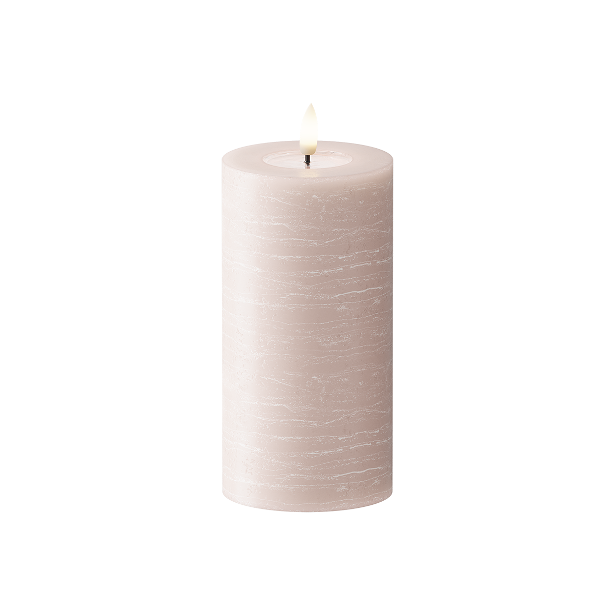 LED Stompkaarsen WetLook Ø 7,5 x 15 cm Roze