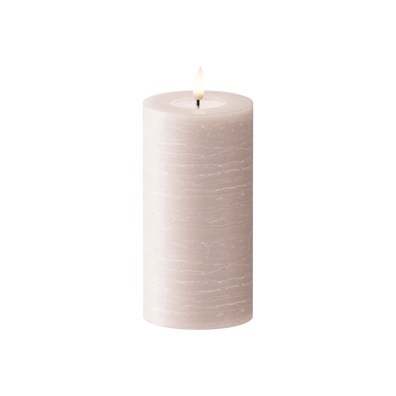 LED Stompkaarsen WetLook Ø 7,5 x 15 cm Roze