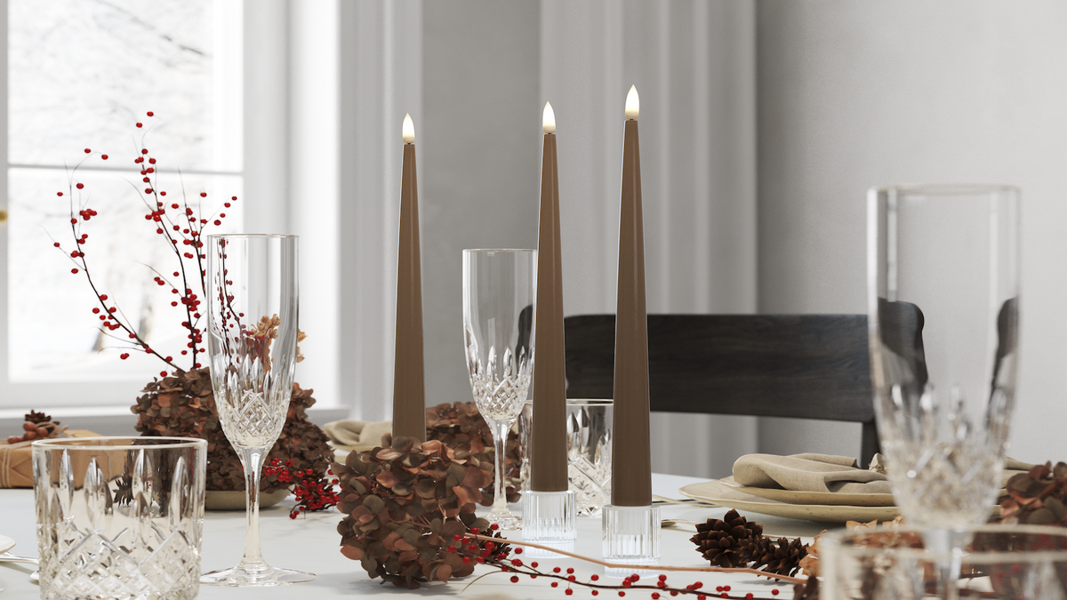 LED Glanzende dinerkaars Met levensecht LED vlam