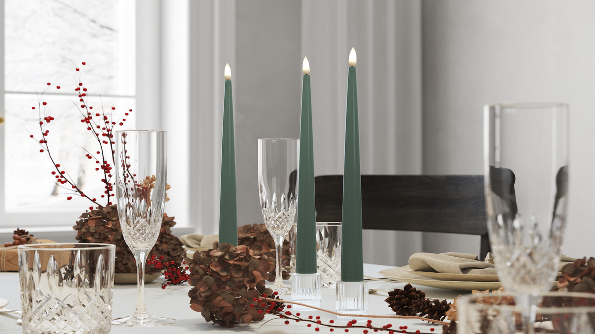 LED Glanzende dinerkaars Met levensecht LED vlam