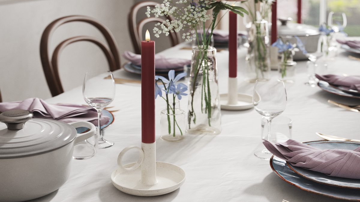 LED Kronlys med naturtro LED flamme