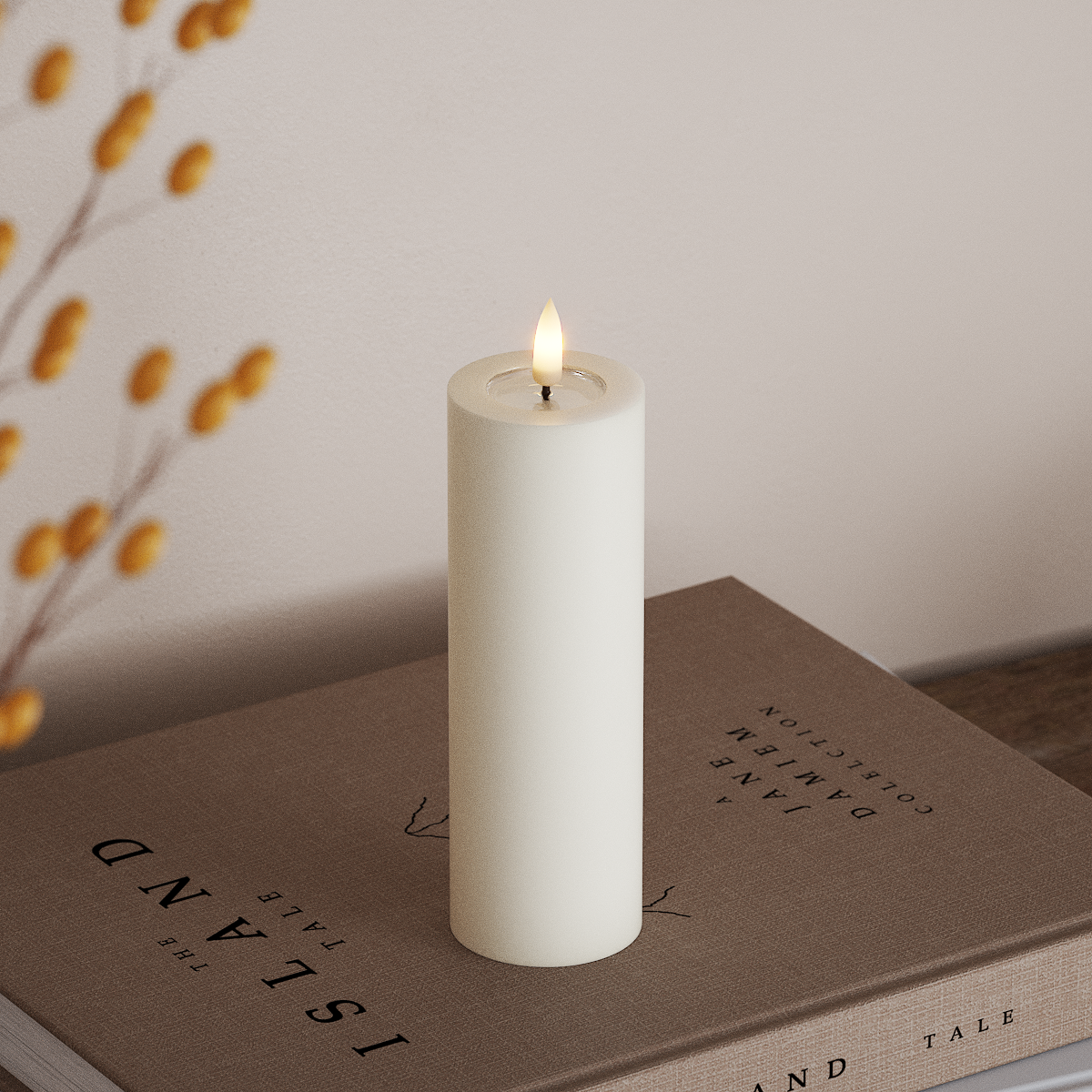 Deluxe Homeart LED Stompkaarsen Ø 5 x 15 cm Wit LED Stompkaarsen 3