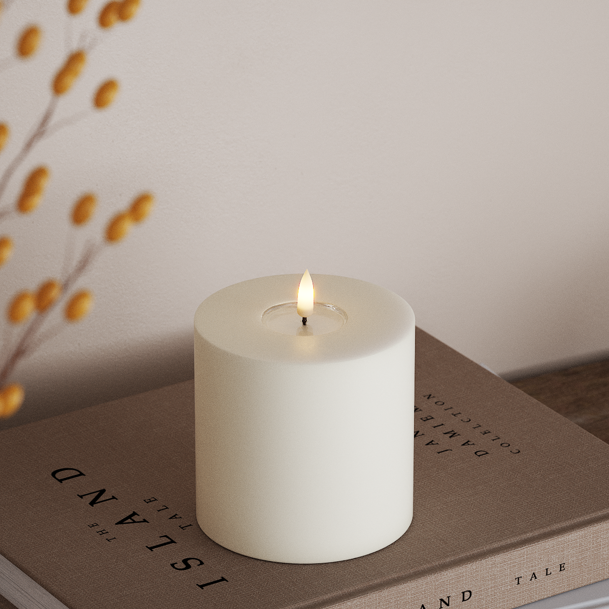 Deluxe Homeart LED Stompkaarsen Ø 10 x 10 cm Wit LED Stompkaarsen 3