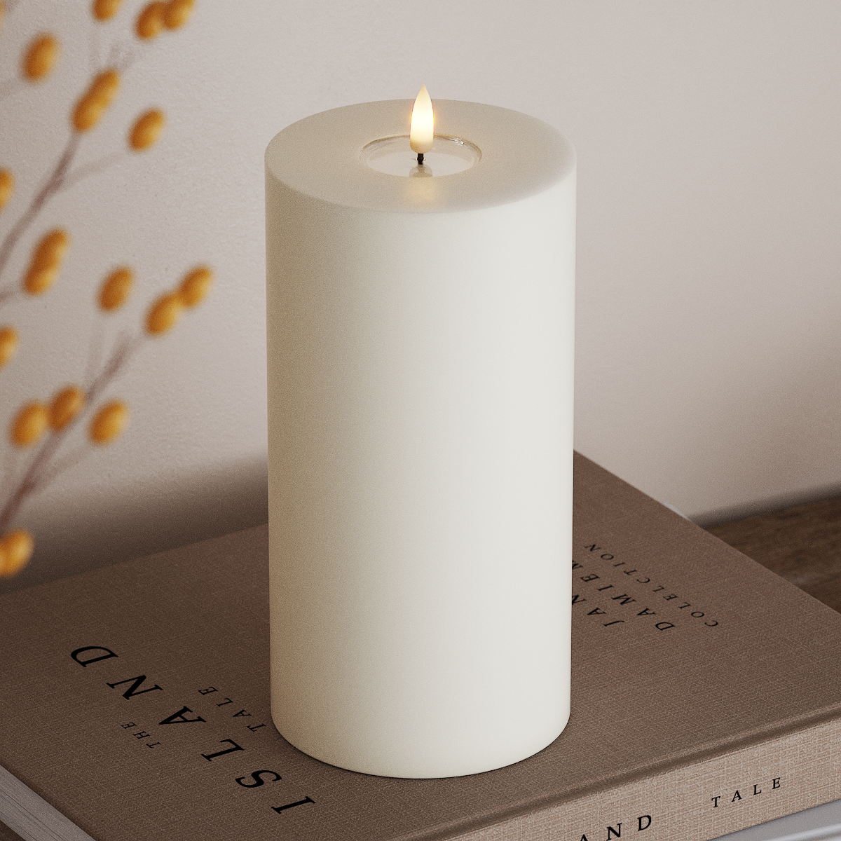Deluxe Homeart LED Stompkaarsen Ø 10 x 20cm Wit LED Stompkaarsen 3