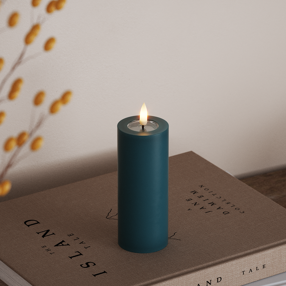 Deluxe Homeart LED Stompkaarsen Ø 5 x 12,5 cm Petrol LED Stompkaarsen 3