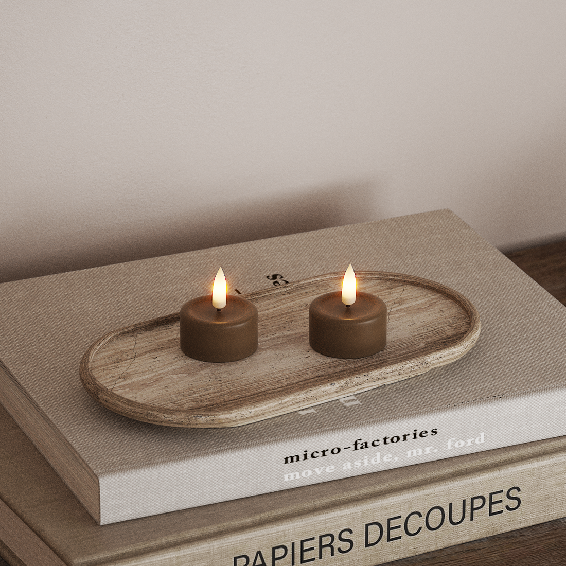 Deluxe Homeart LED Waxinelichtjes 2 stuks Caramel LED Waxinelichtjes 4