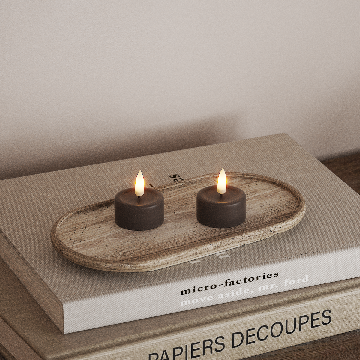 Deluxe Homeart LED Waxinelichtjes 2 stuks Mokka LED Waxinelichtjes 3