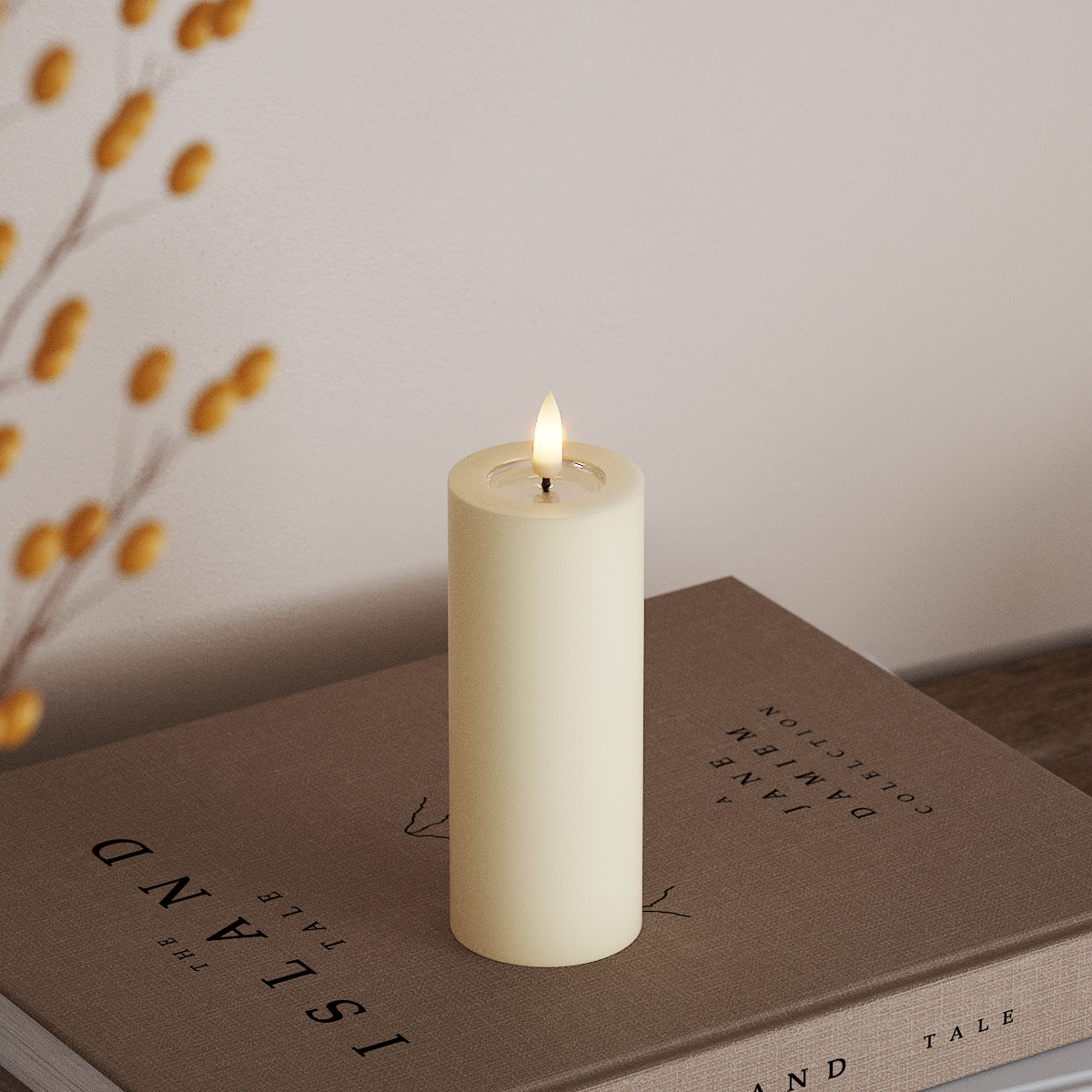 Deluxe Homeart LED Stompkaarsen Ø 5 x 12,5 cm Cream LED Stompkaarsen 3