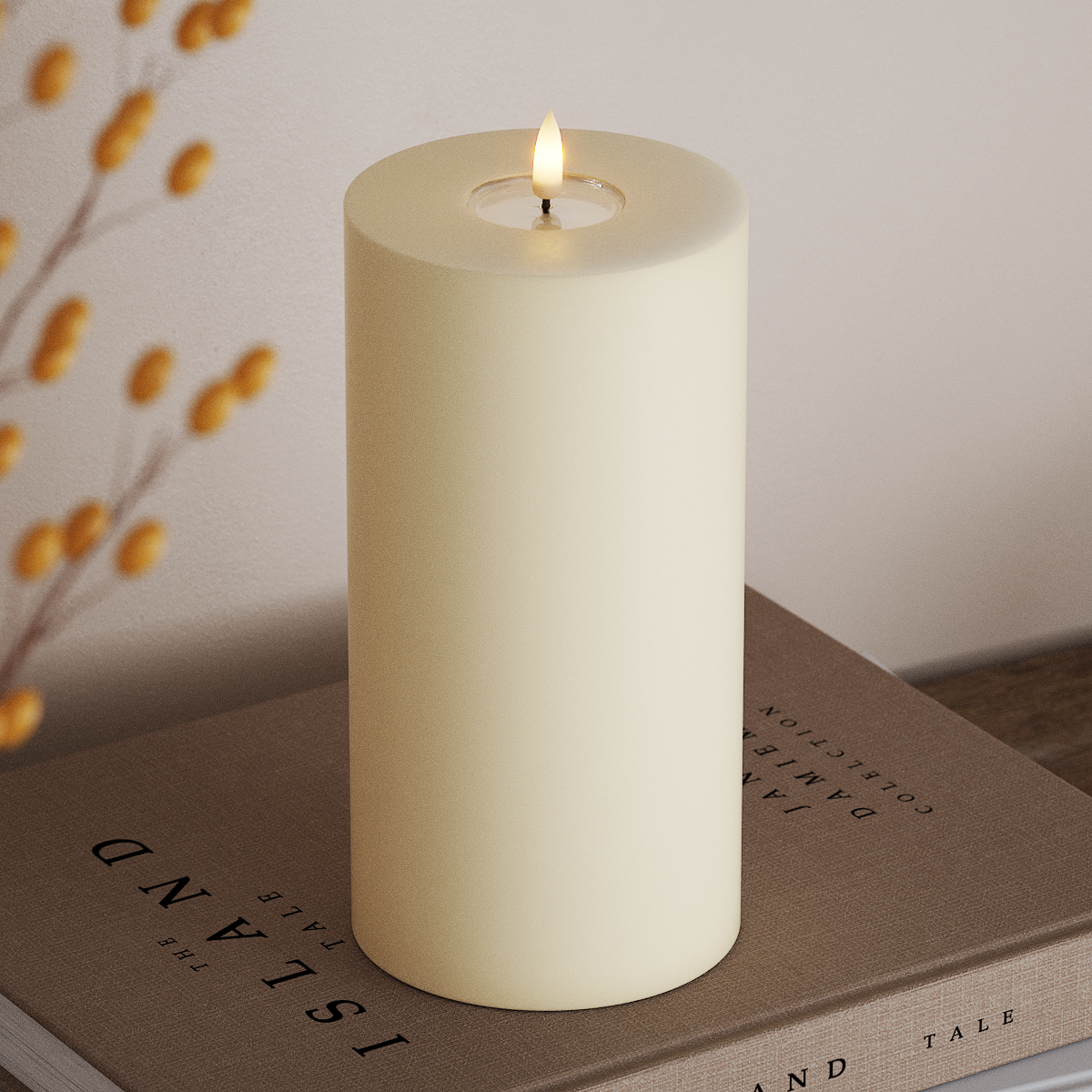 Deluxe Homeart LED Stompkaarsen Ø 10 x 20cm Cream LED Stompkaarsen 3