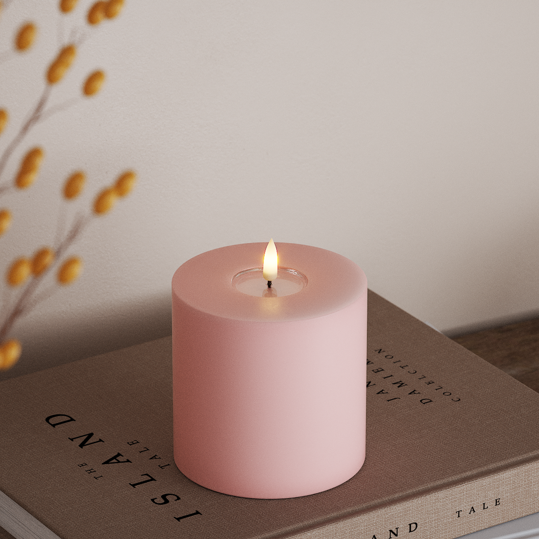 Deluxe Homeart LED blokové světlo Ø 10 x 10 cm Světle růžová LED blokové světlo 4