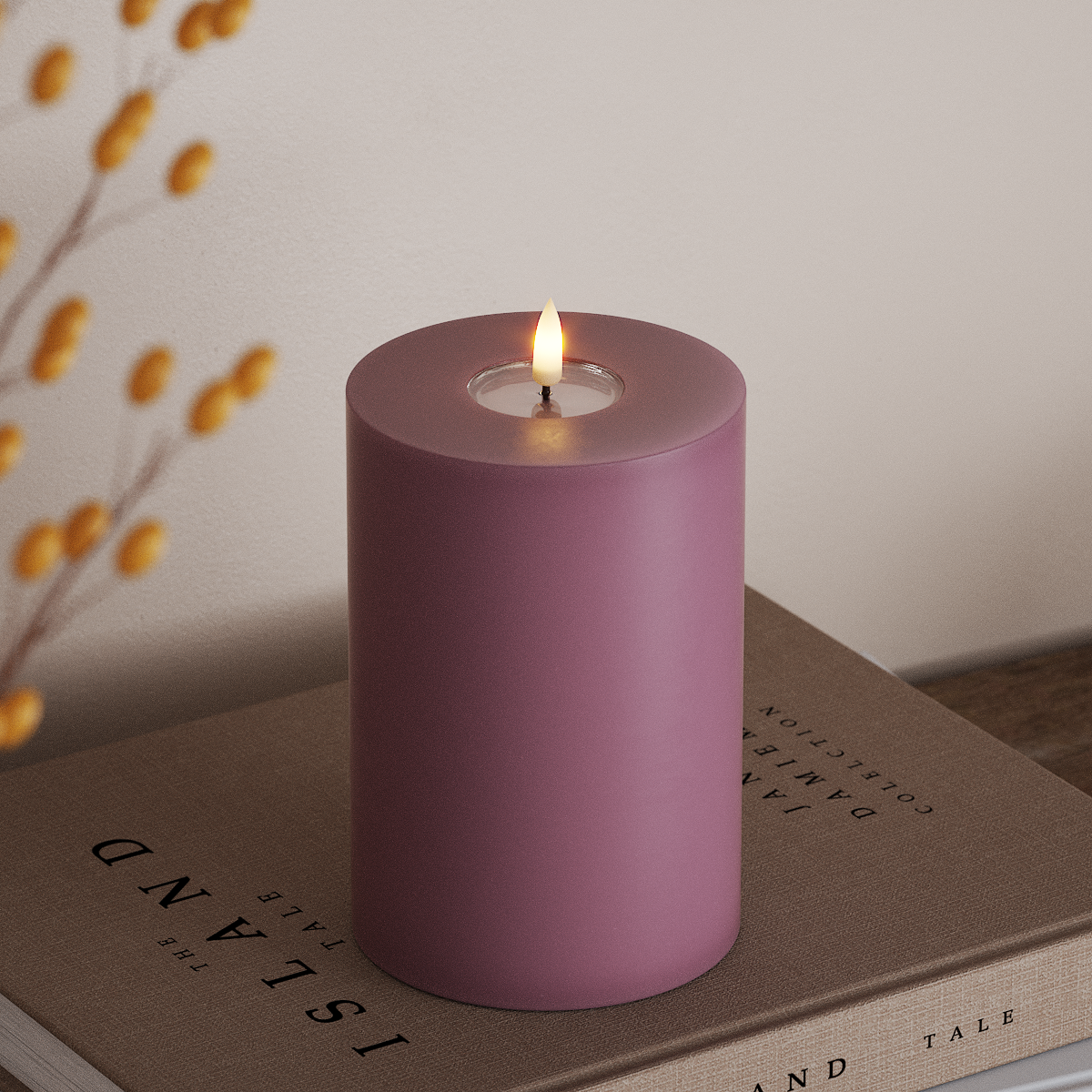 Deluxe Homeart LED Stompkaarsen Ø 10 x 15cm Lichtpaars LED Stompkaarsen 3