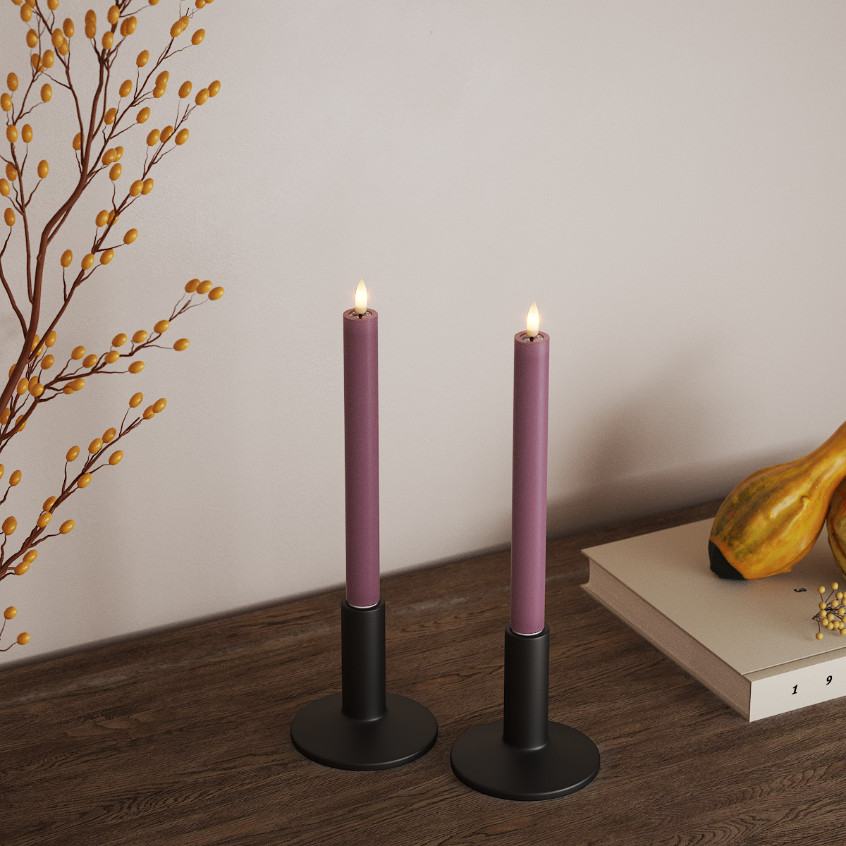 Deluxe Homeart LED Dinerkaars 2 stuks, Ø 2 x 24 cm Lichtpaars LED Dinerkaars 3