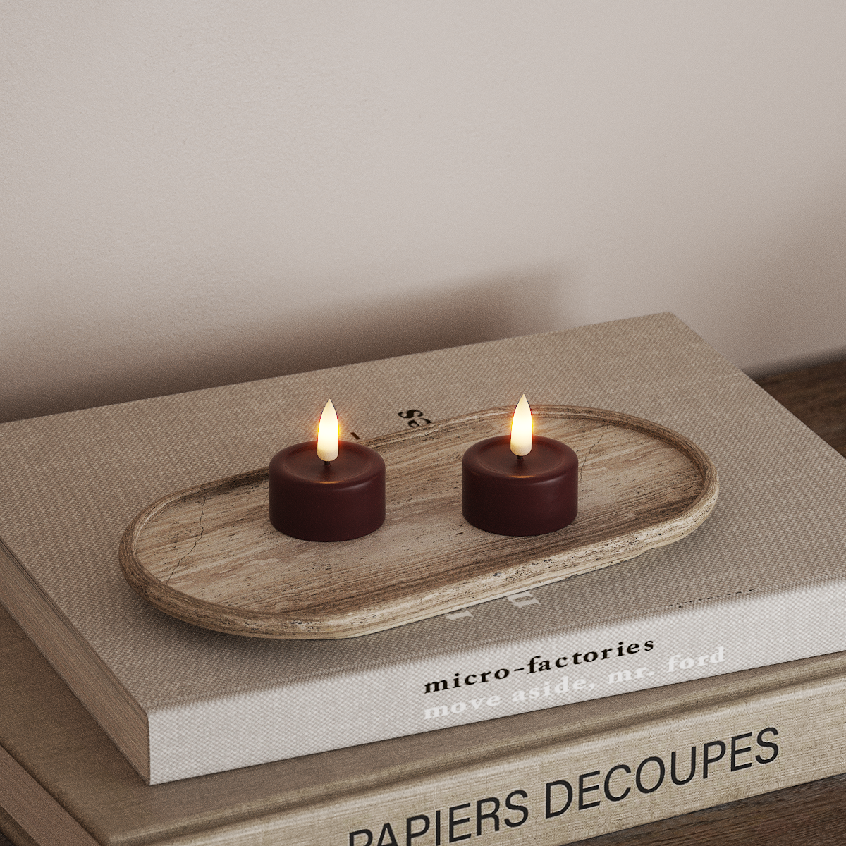 Deluxe Homeart LED Waxinelichtjes 2 stuks Bourgogne LED Waxinelichtjes 3