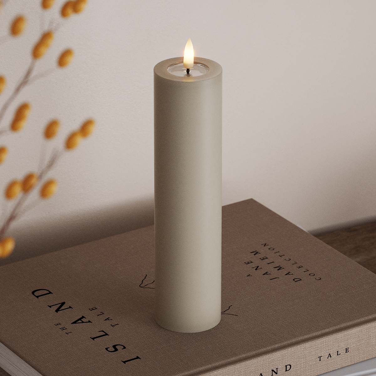 Deluxe Homeart LED Stompkaarsen Ø5 x 20 cm Zand LED Stompkaarsen 3