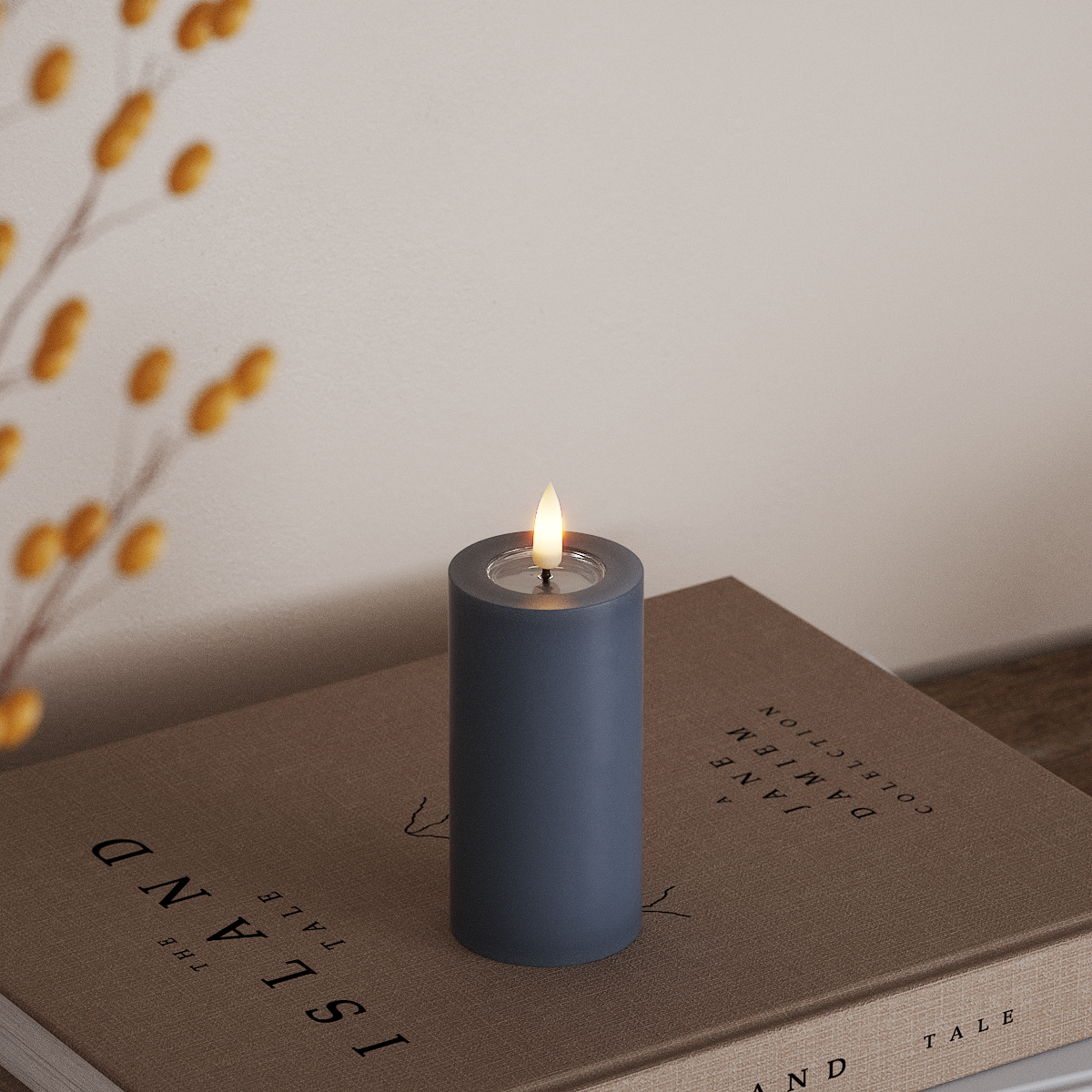 Deluxe Homeart LED Stompkaarsen Ø 5 x 10 cm Ijsblauw LED Stompkaarsen 3