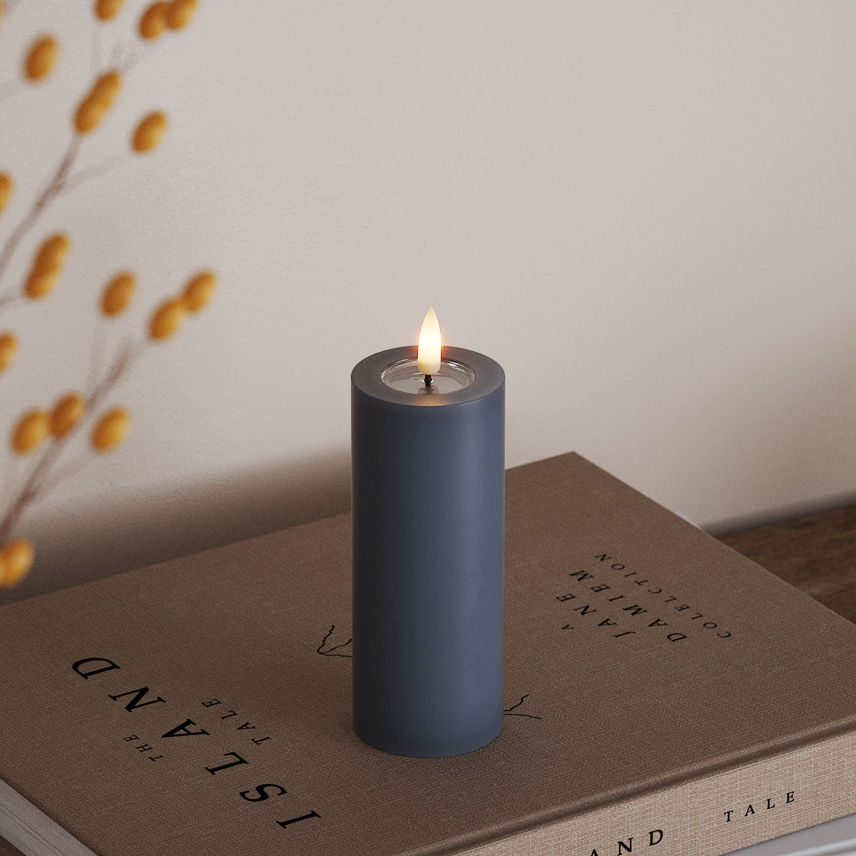 Deluxe Homeart LED Stompkaarsen Ø 5 x 12,5 cm Ijsblauw LED Stompkaarsen 3