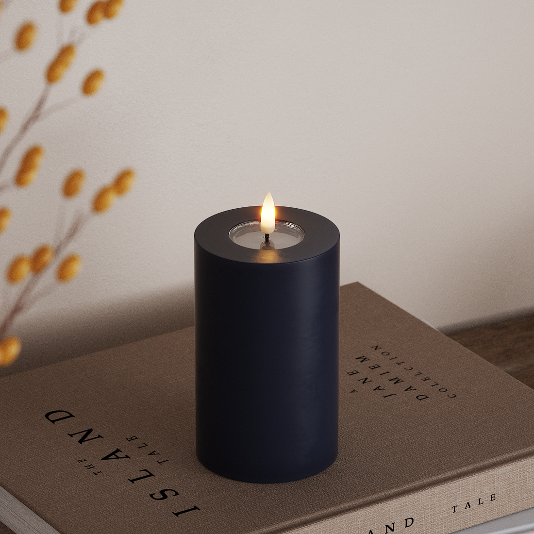 Deluxe Homeart LED Stompkaarsen Ø 7,5 x 12,5 cm Koningsblauw LED Stompkaarsen 4