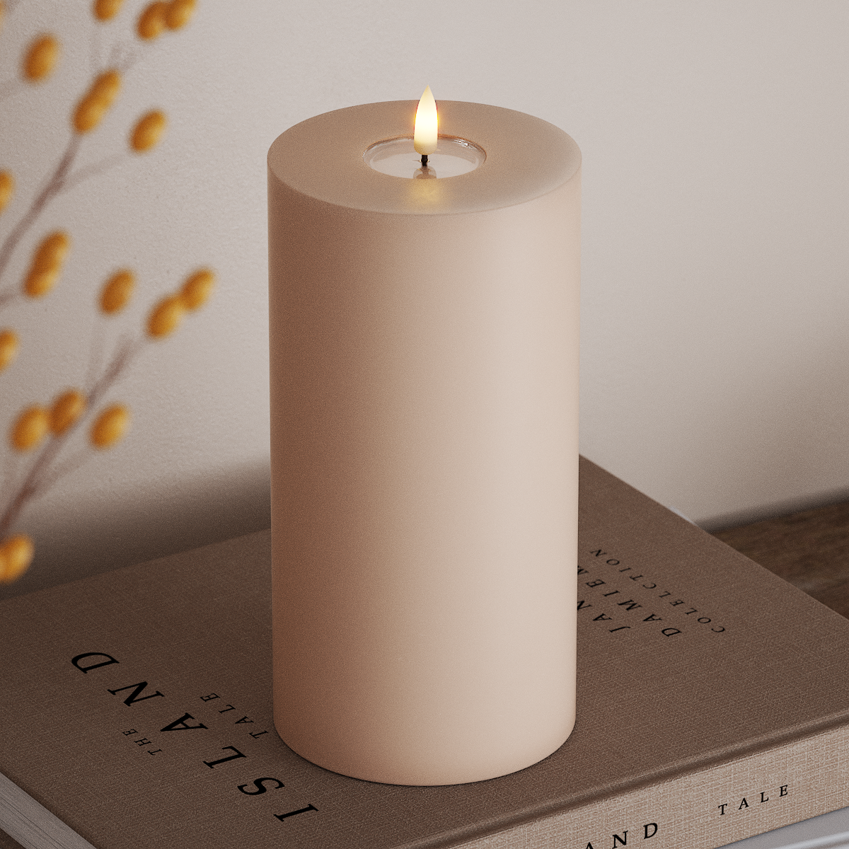 Deluxe Homeart LED Stompkaarsen Ø 10 x 20cm Roze LED Stompkaarsen 3