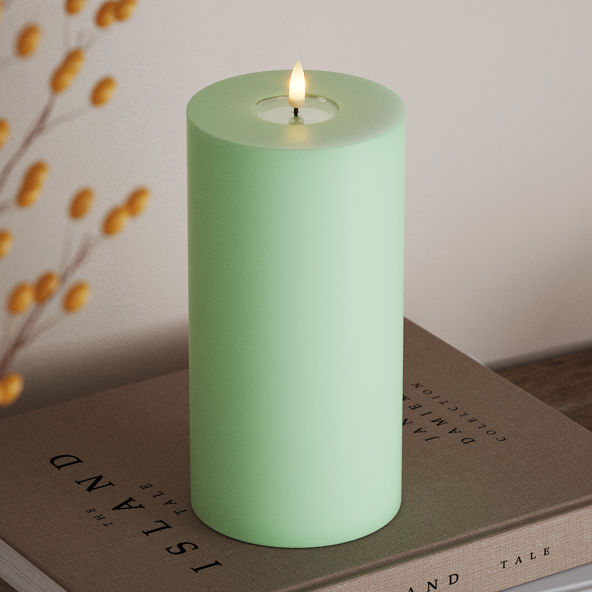 Deluxe Homeart LED Stompkaarsen Ø 10 x 20cm Munt LED Stompkaarsen 3