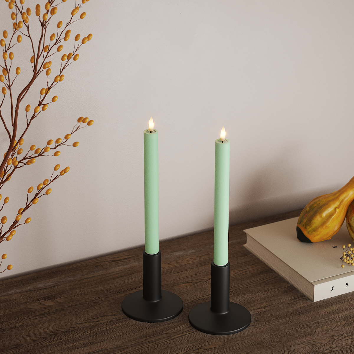 Deluxe Homeart LED Dinerkaars 2 stuks, Ø 2 x 24 cm Munt LED Dinerkaars 3