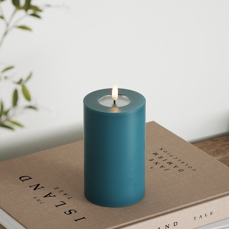 Deluxe Homeart LED Stompkaarsen Ø 7,5 x 12,5 cm Petrol