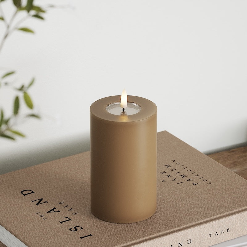 Deluxe Homeart LED Stompkaarsen Ø 7,5 x 12,5 cm Caramel