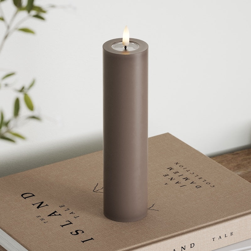 Deluxe Homeart LED Stompkaarsen Ø5 x 20 cm Mokka