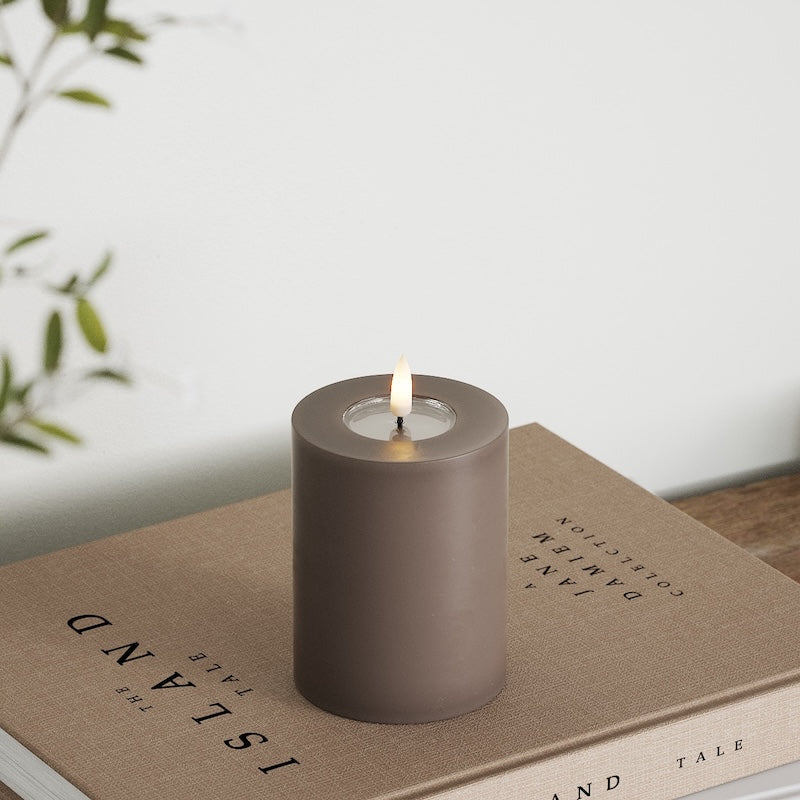 Deluxe Homeart LED Stompkaarsen Ø 7,5 x 10 cm Mokka