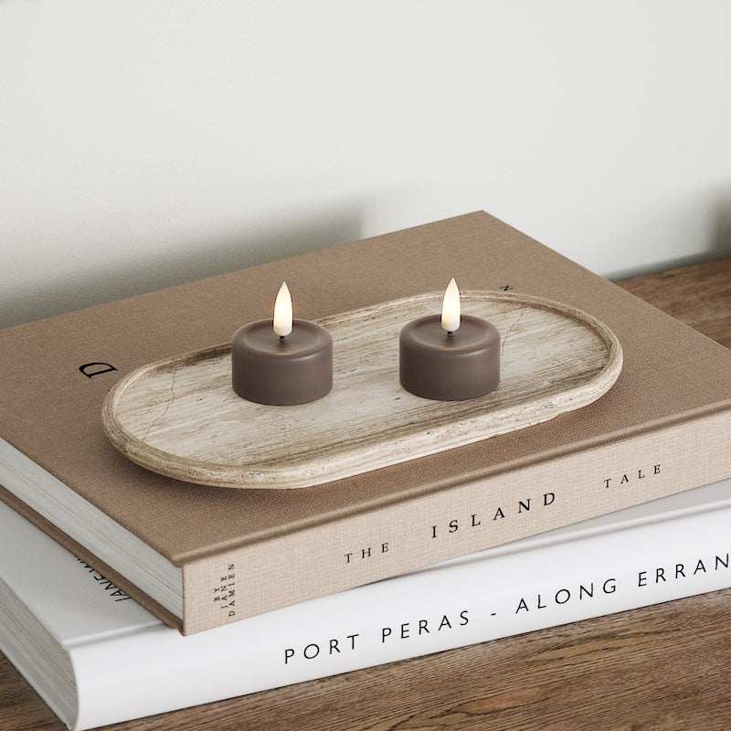 Deluxe Homeart LED Waxinelichtjes 2 stuks Mokka