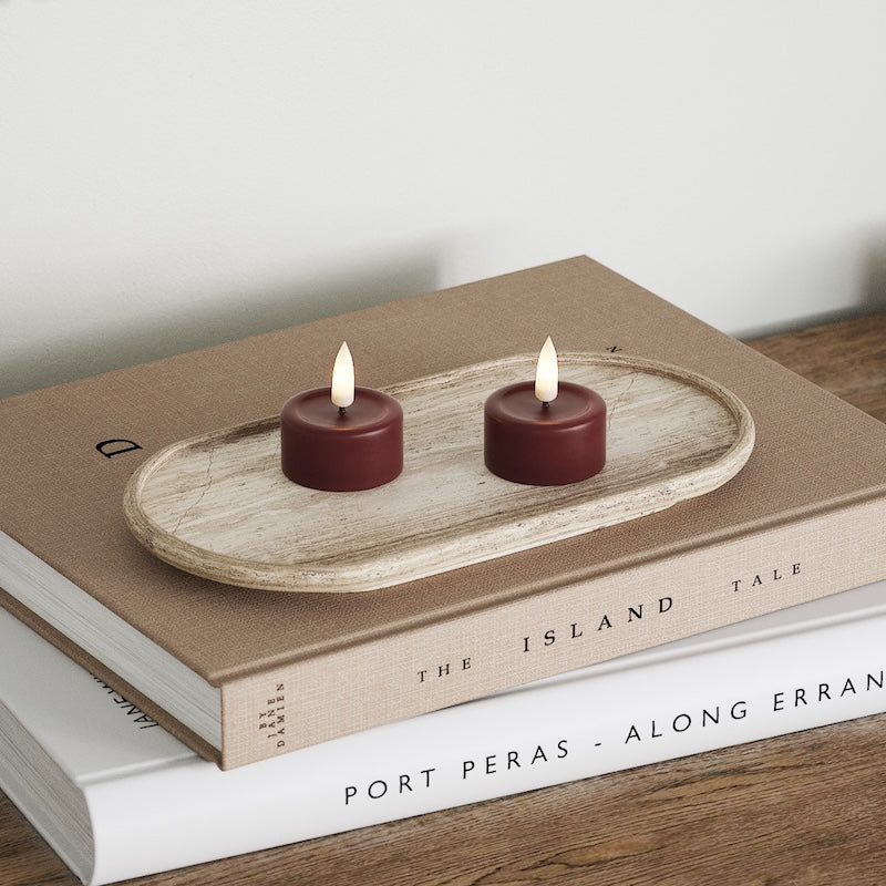 Deluxe Homeart LED Waxinelichtjes 2 stuks Bourgogne