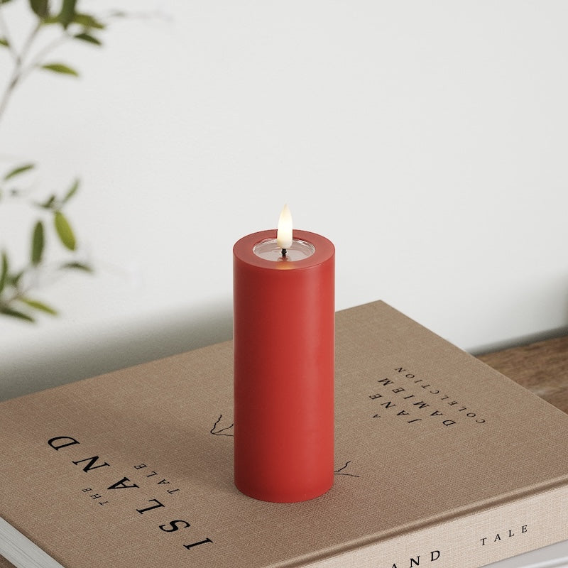 Deluxe Homeart LED Stompkaarsen Ø 5 x 12,5 cm Rood