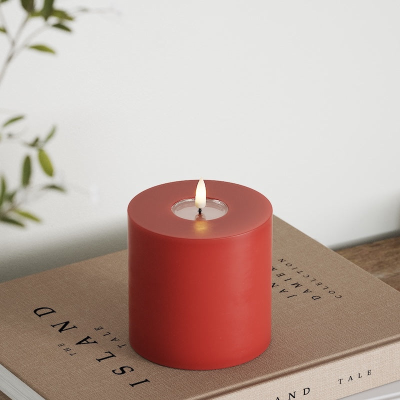 Deluxe Homeart LED Stompkaarsen Ø 10 x 10 cm Rood