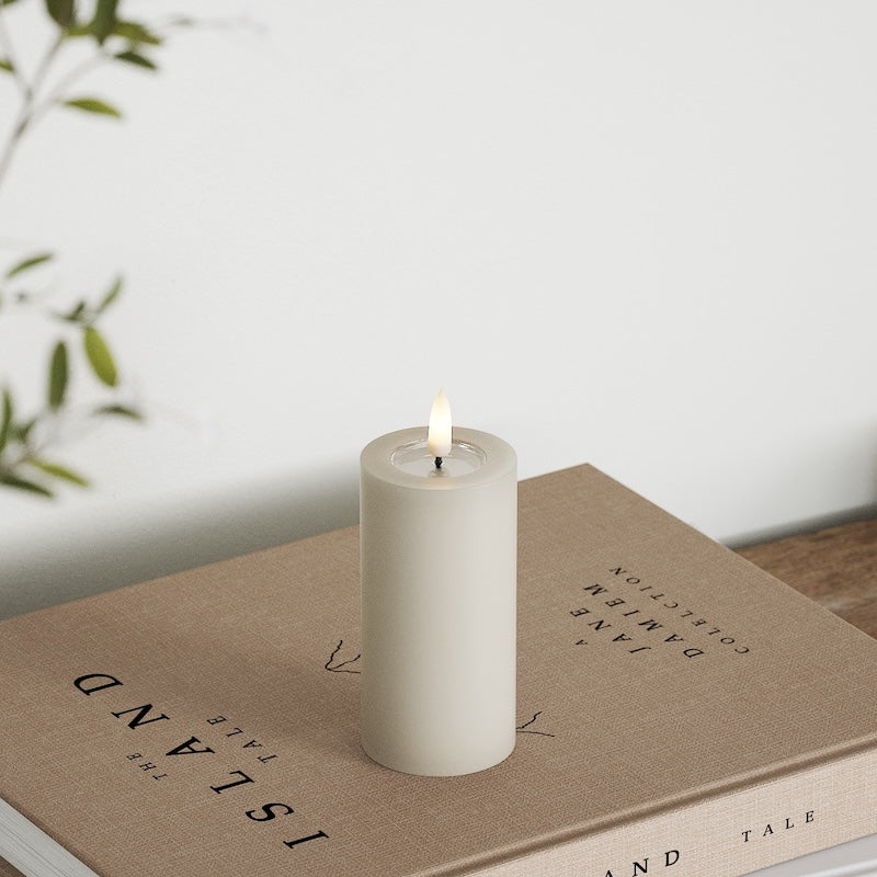 Deluxe Homeart LED Stompkaarsen Ø 5 x 10 cm Zand